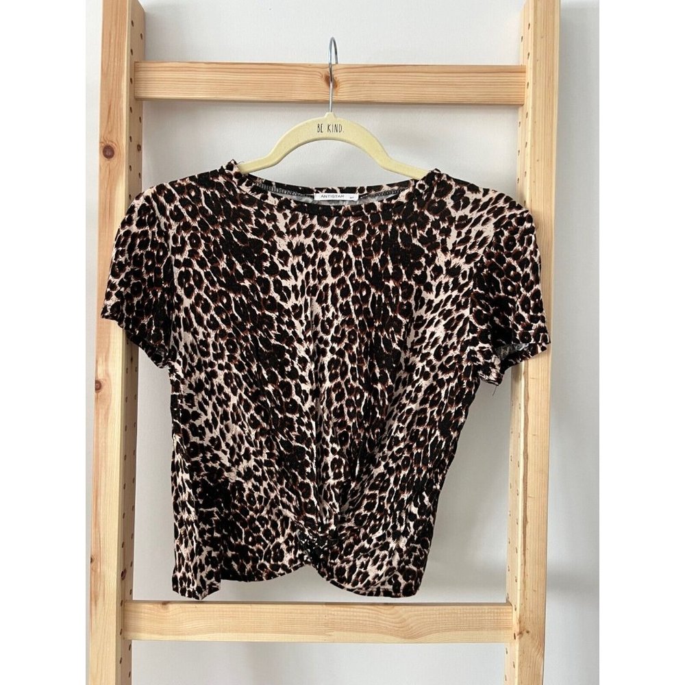 Antistar Front Twist Crop Top Leopard ( S )
